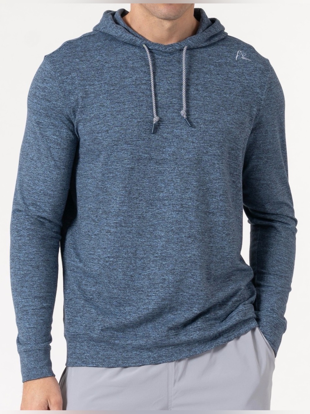Rhoback Men's Hesi Performance Hoodie Heather Zone Blue
